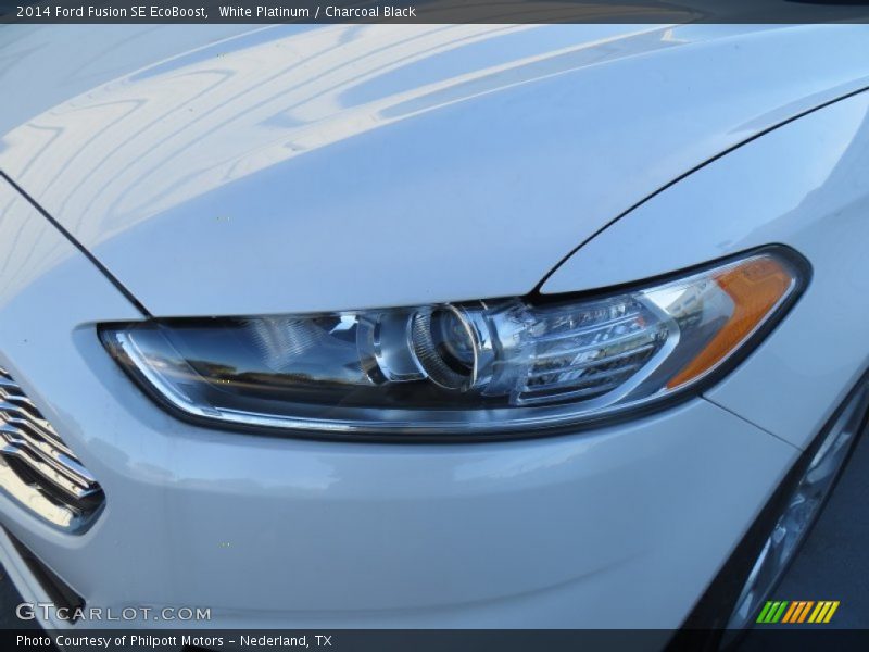 White Platinum / Charcoal Black 2014 Ford Fusion SE EcoBoost