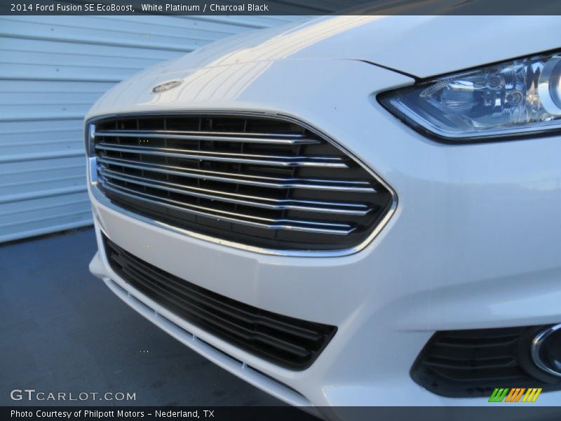 White Platinum / Charcoal Black 2014 Ford Fusion SE EcoBoost