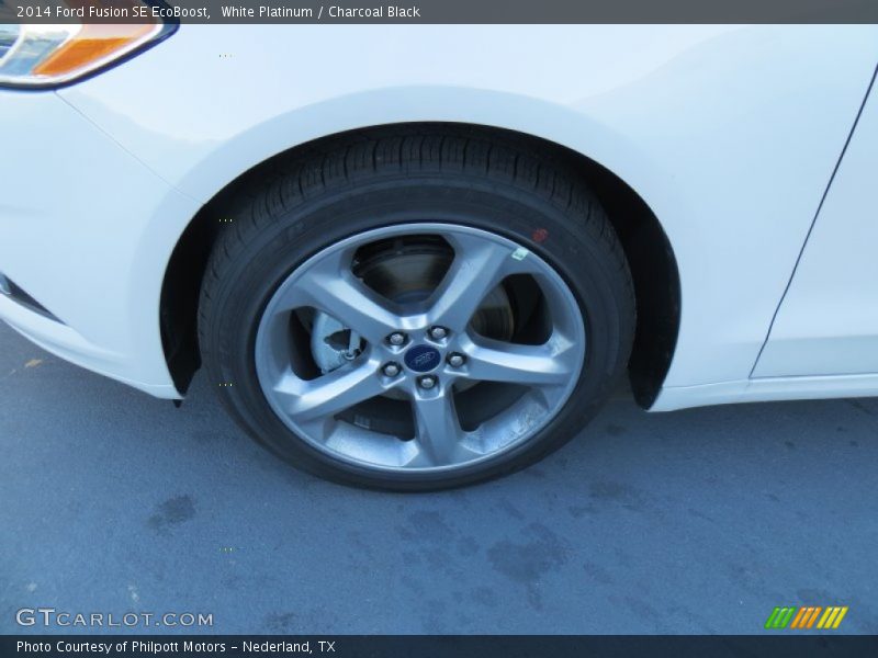White Platinum / Charcoal Black 2014 Ford Fusion SE EcoBoost