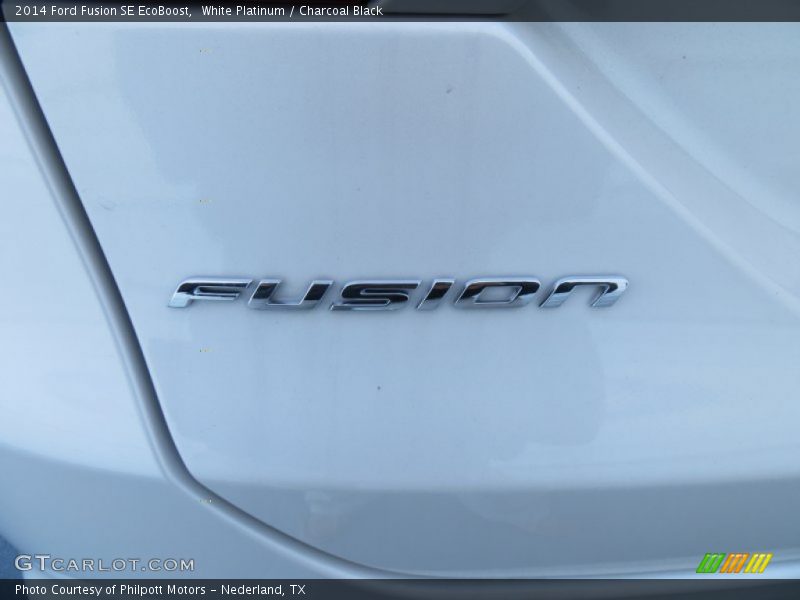 White Platinum / Charcoal Black 2014 Ford Fusion SE EcoBoost