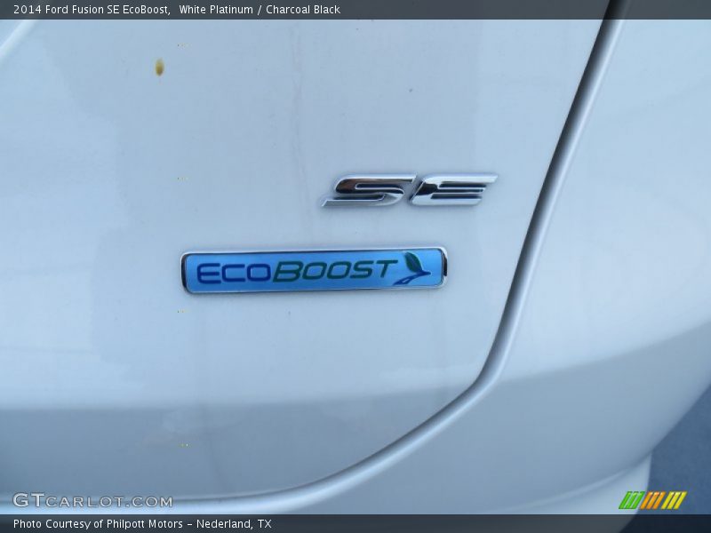 White Platinum / Charcoal Black 2014 Ford Fusion SE EcoBoost