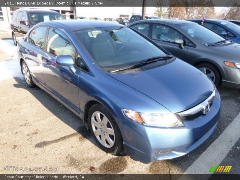 Atomic Blue Metallic / Gray 2011 Honda Civic LX Sedan