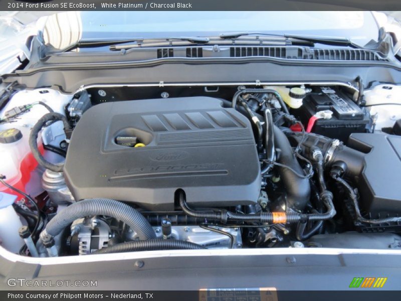White Platinum / Charcoal Black 2014 Ford Fusion SE EcoBoost