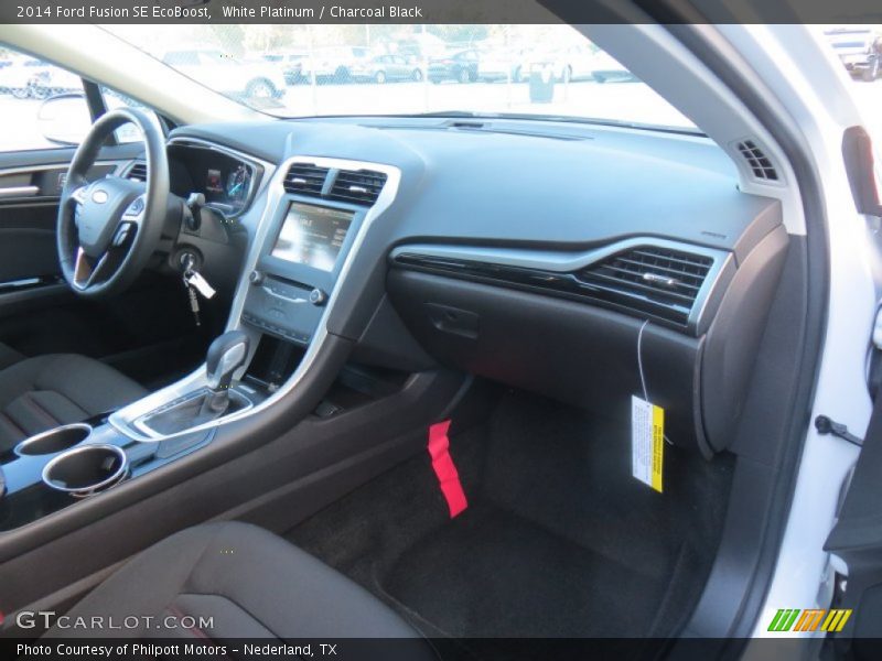 White Platinum / Charcoal Black 2014 Ford Fusion SE EcoBoost