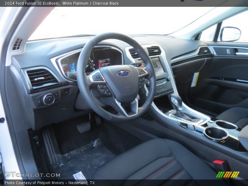 White Platinum / Charcoal Black 2014 Ford Fusion SE EcoBoost