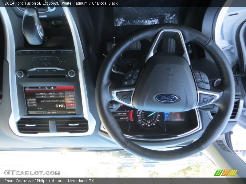 White Platinum / Charcoal Black 2014 Ford Fusion SE EcoBoost