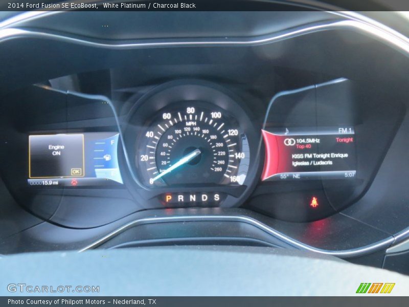 White Platinum / Charcoal Black 2014 Ford Fusion SE EcoBoost