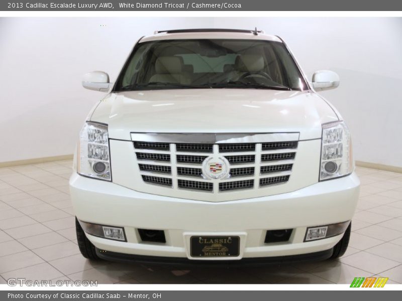 White Diamond Tricoat / Cashmere/Cocoa 2013 Cadillac Escalade Luxury AWD