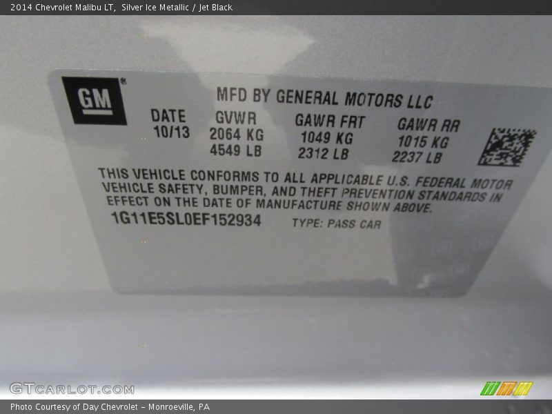 Silver Ice Metallic / Jet Black 2014 Chevrolet Malibu LT