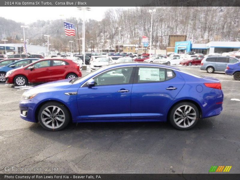 Corsa Blue / Black 2014 Kia Optima SX Turbo