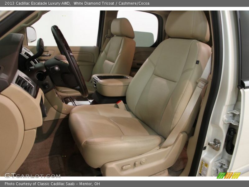 White Diamond Tricoat / Cashmere/Cocoa 2013 Cadillac Escalade Luxury AWD