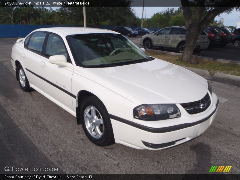 White / Neutral Beige 2003 Chevrolet Impala LS