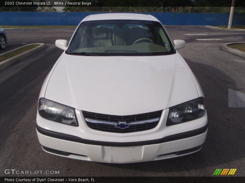 White / Neutral Beige 2003 Chevrolet Impala LS