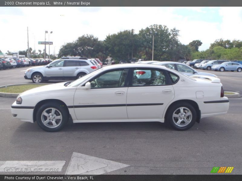 White / Neutral Beige 2003 Chevrolet Impala LS