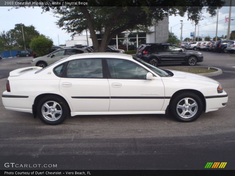 White / Neutral Beige 2003 Chevrolet Impala LS