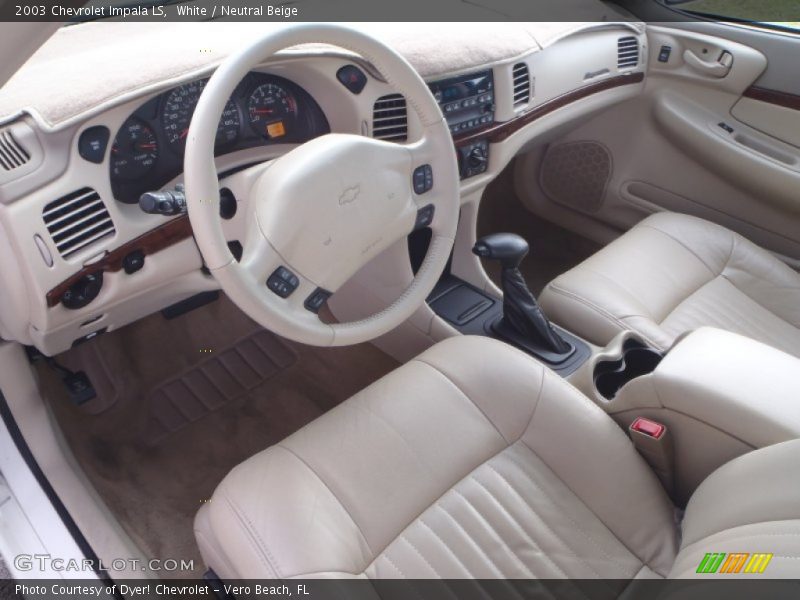 White / Neutral Beige 2003 Chevrolet Impala LS