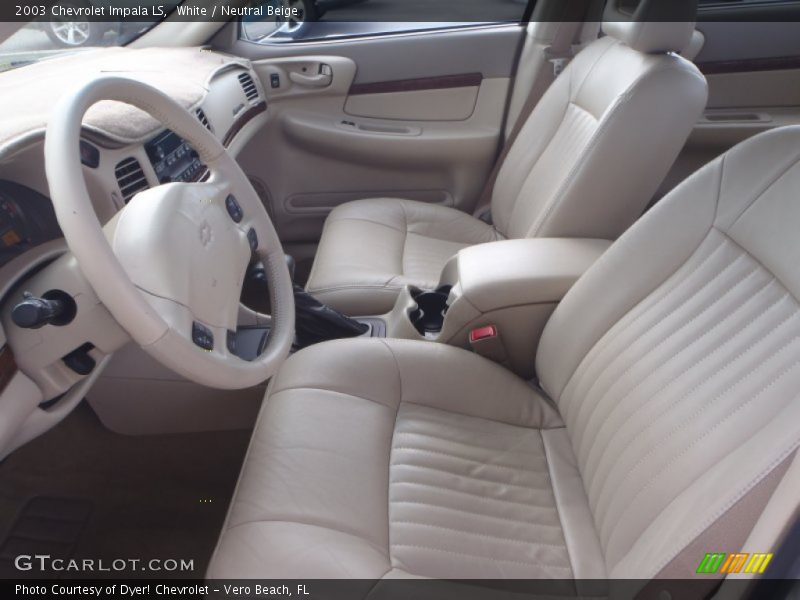 White / Neutral Beige 2003 Chevrolet Impala LS