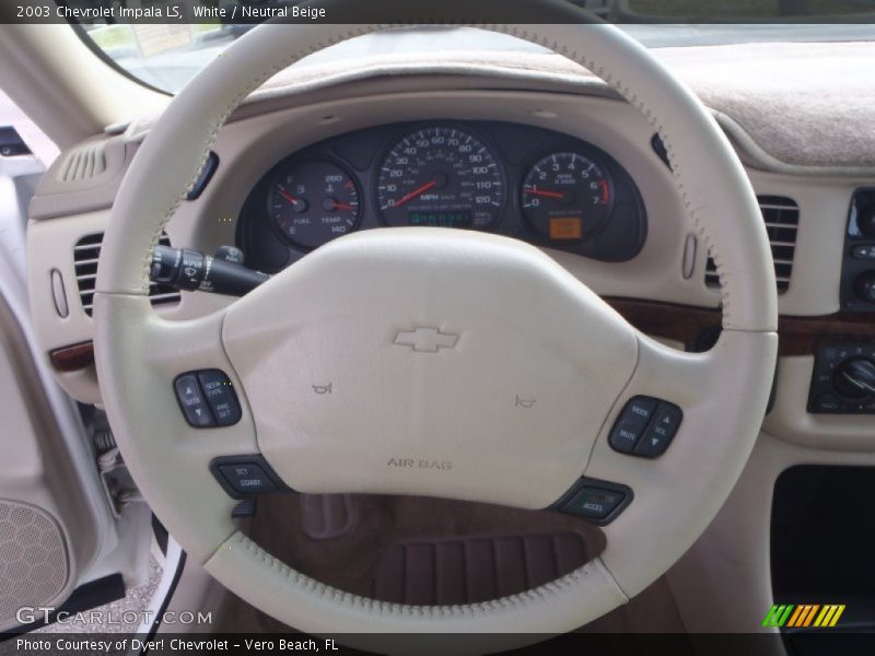 White / Neutral Beige 2003 Chevrolet Impala LS