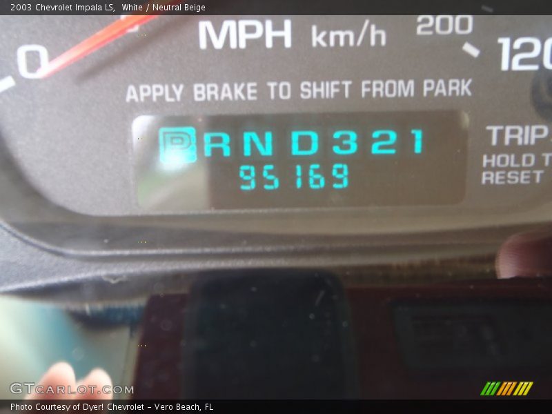 White / Neutral Beige 2003 Chevrolet Impala LS