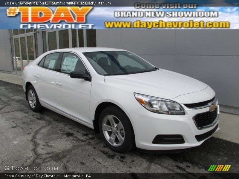 Summit White / Jet Black/Titanium 2014 Chevrolet Malibu LS
