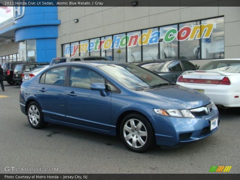 Atomic Blue Metallic / Gray 2011 Honda Civic LX Sedan