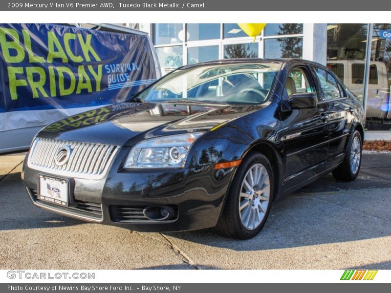 Tuxedo Black Metallic / Camel 2009 Mercury Milan V6 Premier AWD