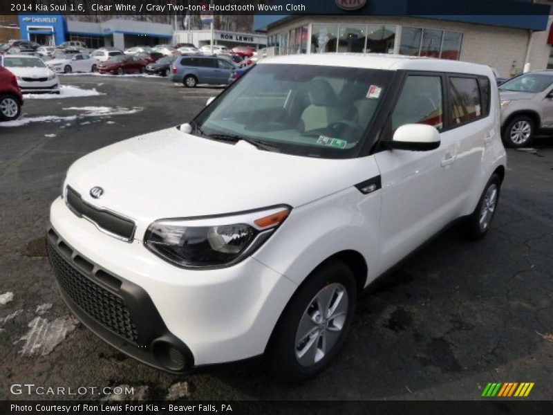 Clear White / Gray Two-tone Houdstooth Woven Cloth 2014 Kia Soul 1.6