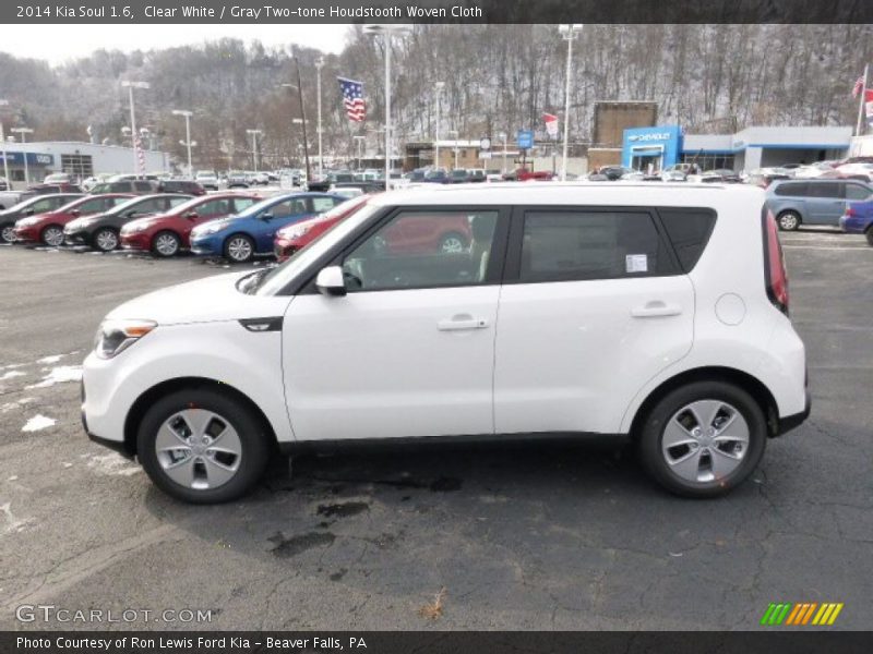 Clear White / Gray Two-tone Houdstooth Woven Cloth 2014 Kia Soul 1.6