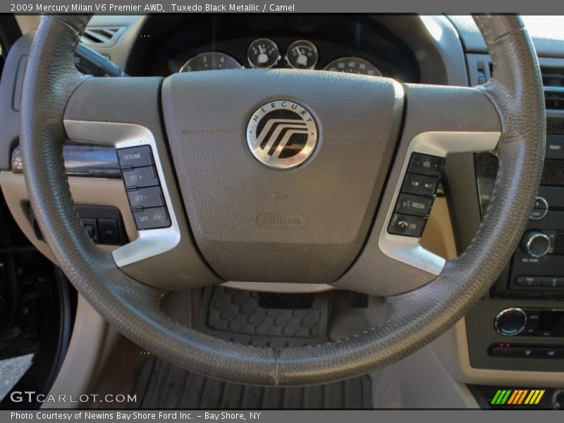 Tuxedo Black Metallic / Camel 2009 Mercury Milan V6 Premier AWD