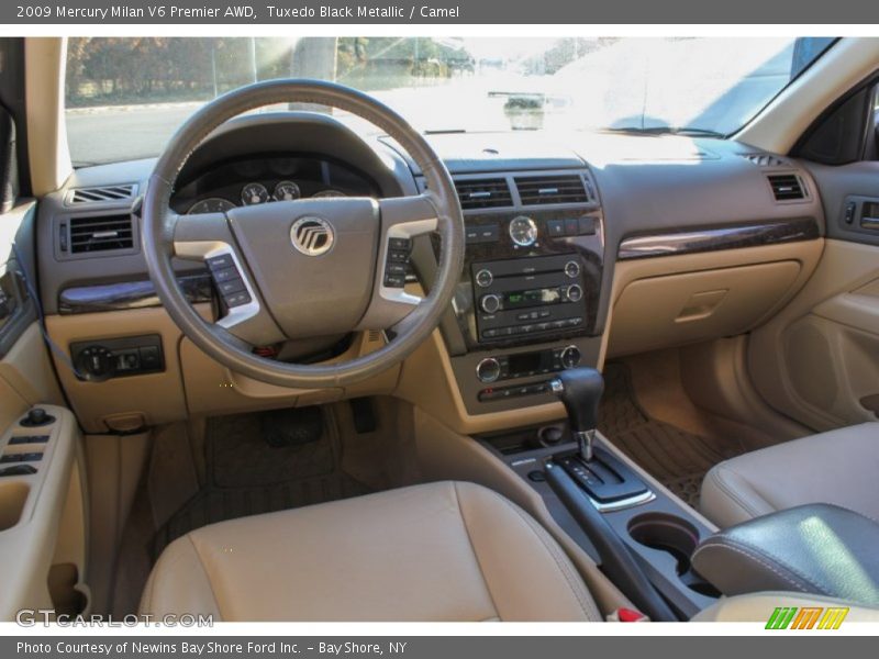 Tuxedo Black Metallic / Camel 2009 Mercury Milan V6 Premier AWD