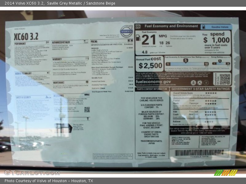 Saville Grey Metallic / Sandstone Beige 2014 Volvo XC60 3.2