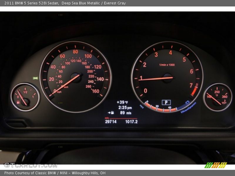 Deep Sea Blue Metallic / Everest Gray 2011 BMW 5 Series 528i Sedan