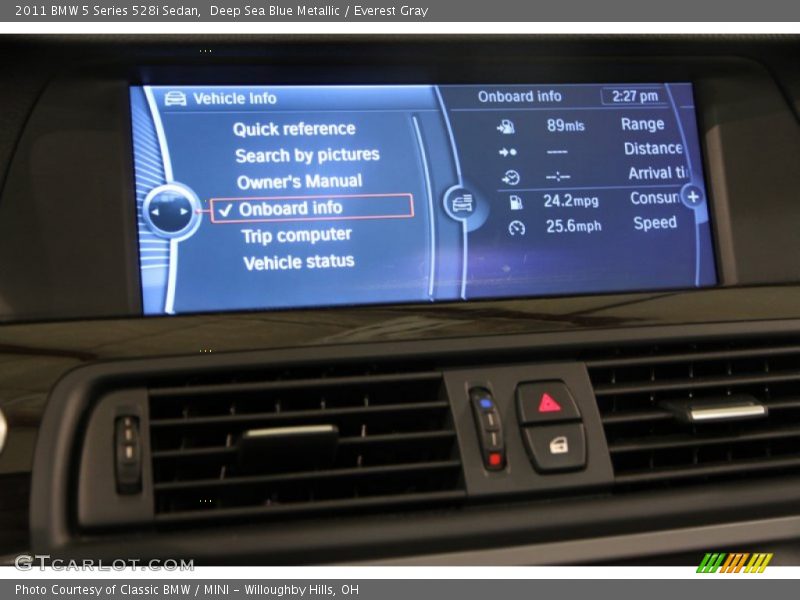 Deep Sea Blue Metallic / Everest Gray 2011 BMW 5 Series 528i Sedan