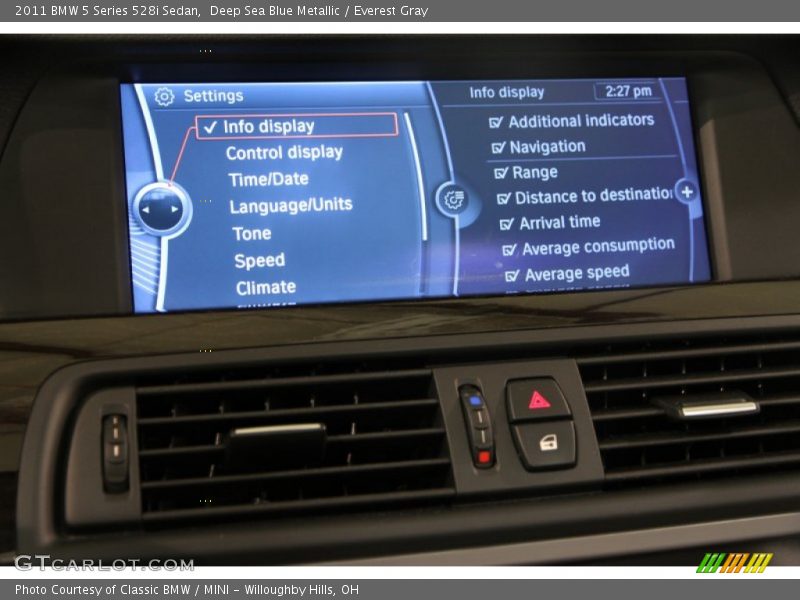 Deep Sea Blue Metallic / Everest Gray 2011 BMW 5 Series 528i Sedan