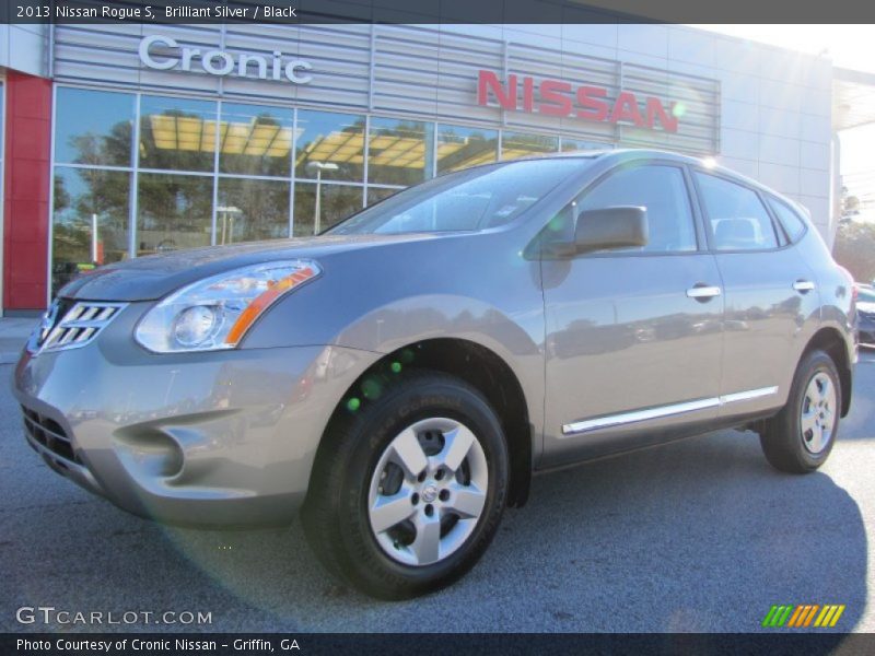 Brilliant Silver / Black 2013 Nissan Rogue S
