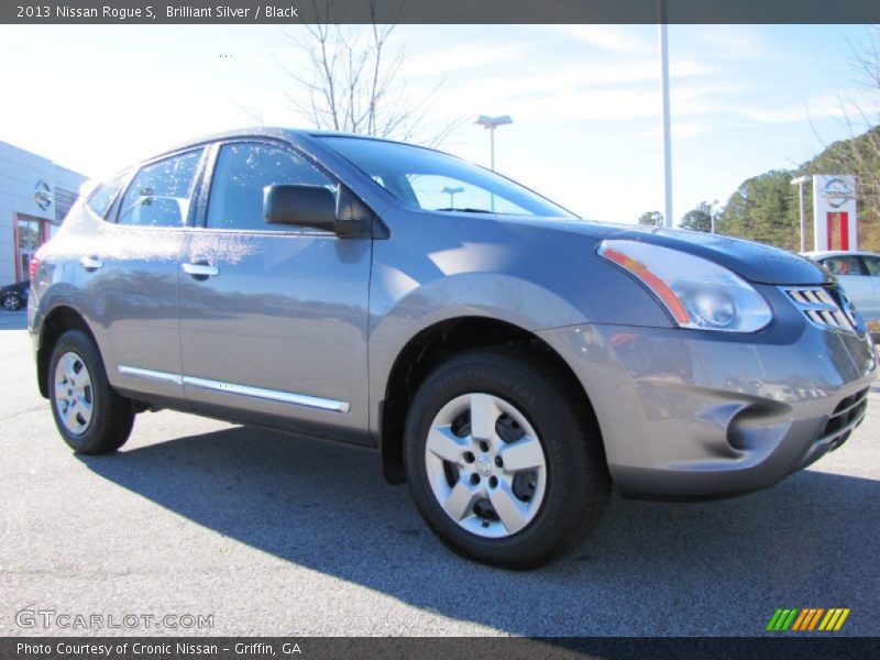 Brilliant Silver / Black 2013 Nissan Rogue S