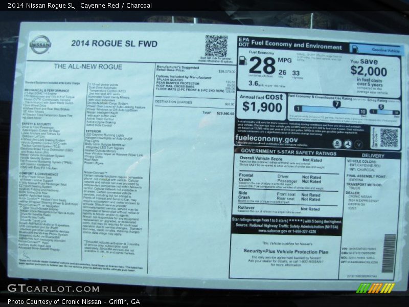  2014 Rogue SL Window Sticker