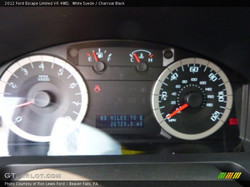 White Suede / Charcoal Black 2012 Ford Escape Limited V6 4WD