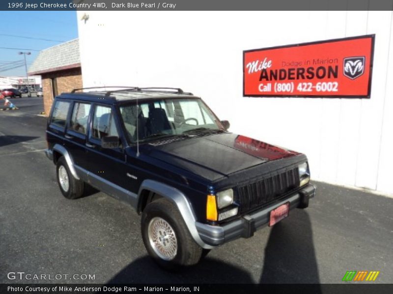 Dark Blue Pearl / Gray 1996 Jeep Cherokee Country 4WD
