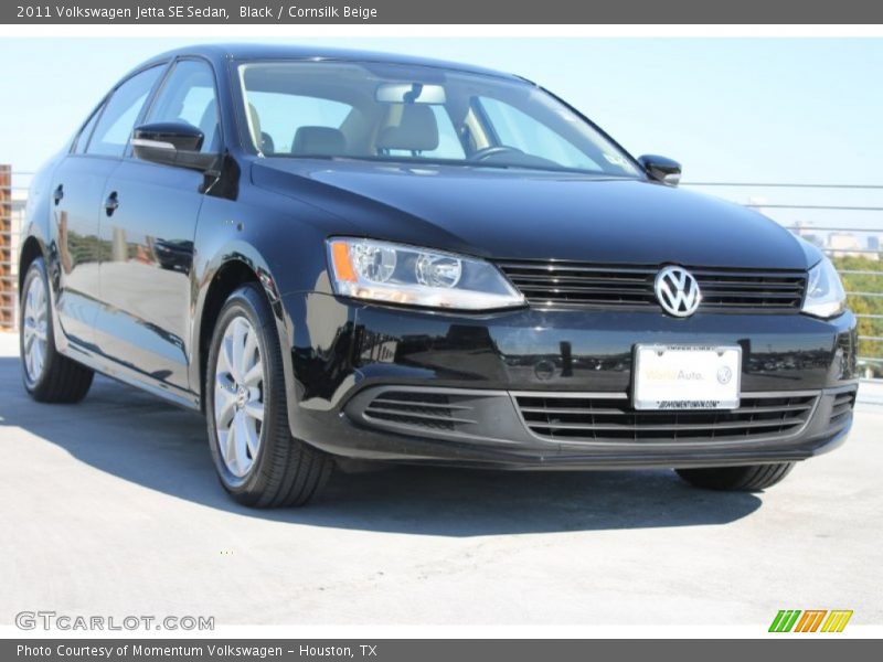 Black / Cornsilk Beige 2011 Volkswagen Jetta SE Sedan