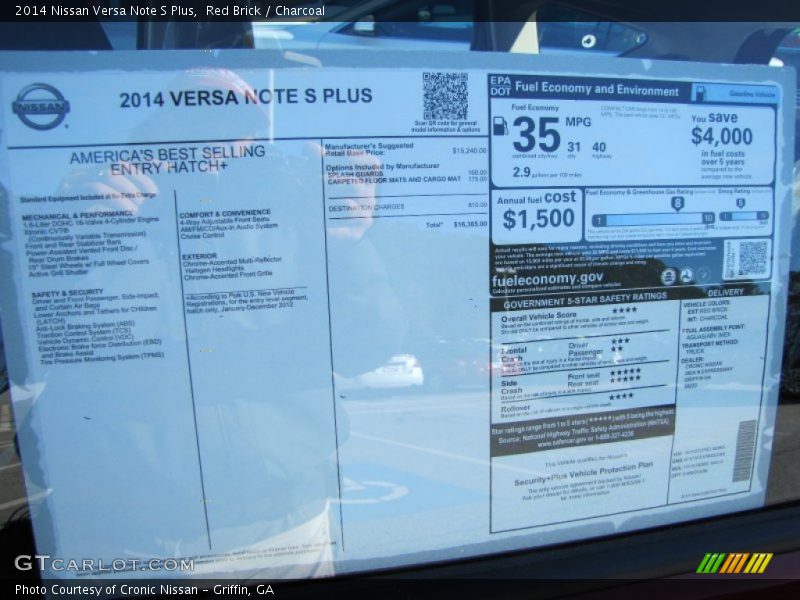 Red Brick / Charcoal 2014 Nissan Versa Note S Plus