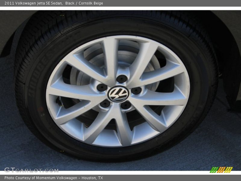 Black / Cornsilk Beige 2011 Volkswagen Jetta SE Sedan