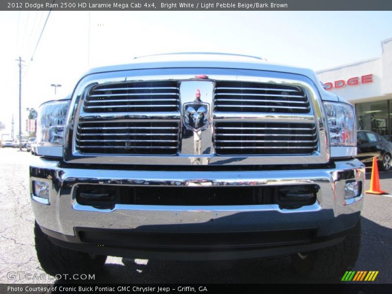 Bright White / Light Pebble Beige/Bark Brown 2012 Dodge Ram 2500 HD Laramie Mega Cab 4x4