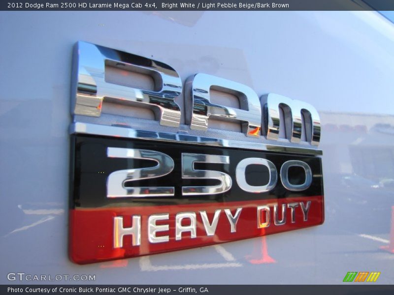Bright White / Light Pebble Beige/Bark Brown 2012 Dodge Ram 2500 HD Laramie Mega Cab 4x4