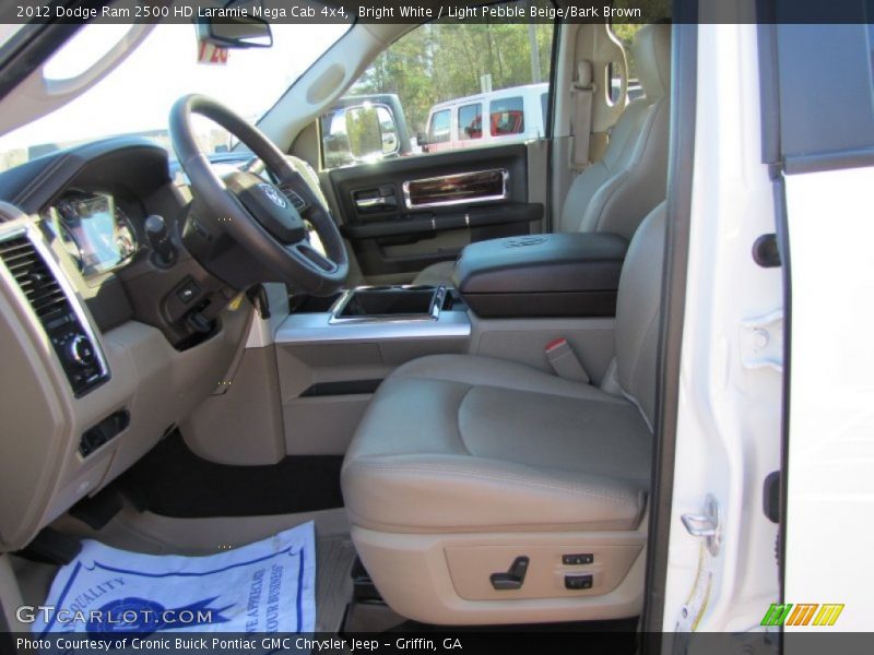 Bright White / Light Pebble Beige/Bark Brown 2012 Dodge Ram 2500 HD Laramie Mega Cab 4x4