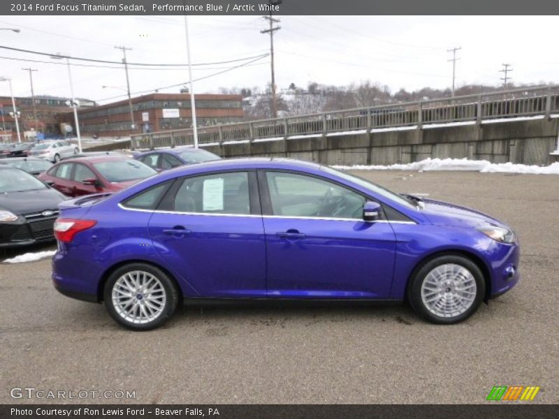 Performance Blue / Arctic White 2014 Ford Focus Titanium Sedan