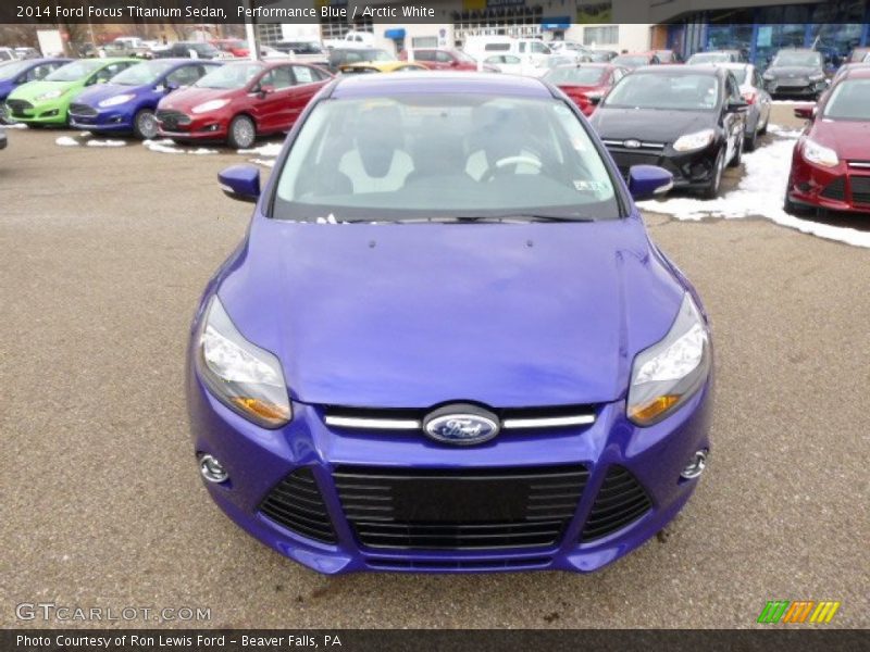 Performance Blue / Arctic White 2014 Ford Focus Titanium Sedan