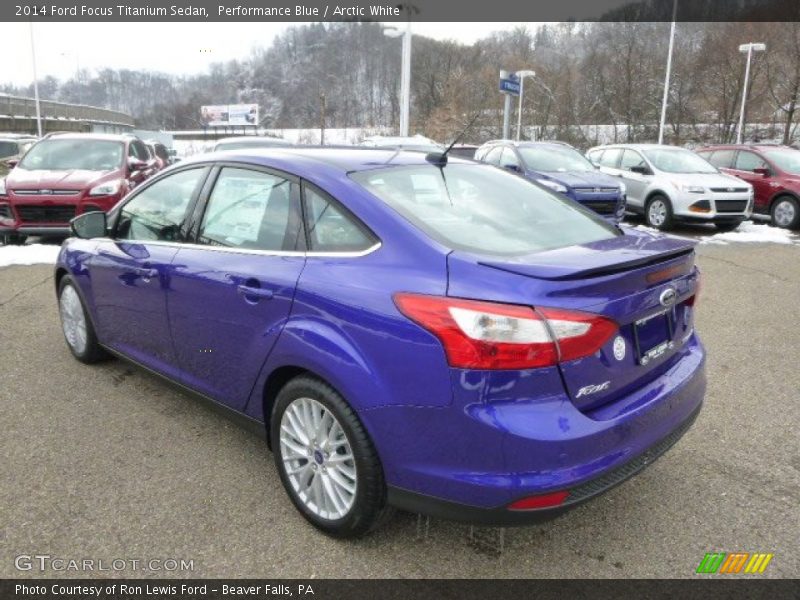 Performance Blue / Arctic White 2014 Ford Focus Titanium Sedan