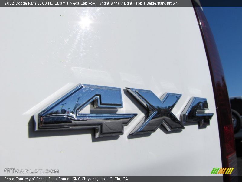 Bright White / Light Pebble Beige/Bark Brown 2012 Dodge Ram 2500 HD Laramie Mega Cab 4x4