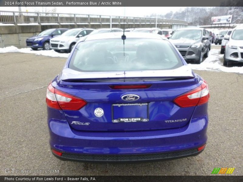 Performance Blue / Arctic White 2014 Ford Focus Titanium Sedan
